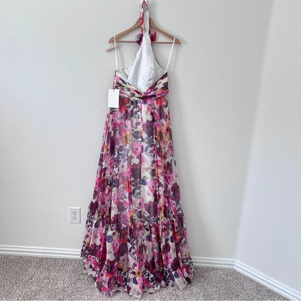NEW Mac duggal white pink red Floral gown size 10 - Picture 8 of 13
